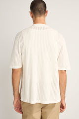 Knit Button Down Polo Natural