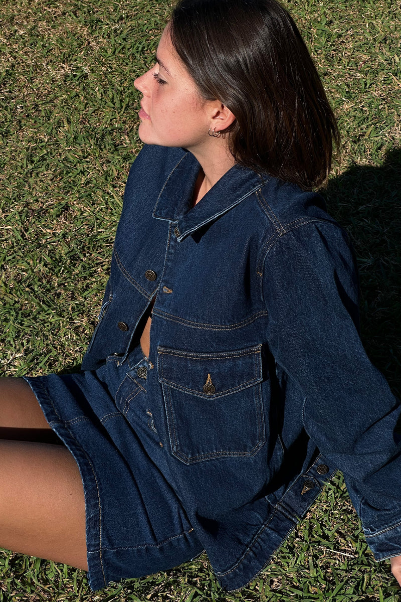 Demi Oversized Denim Jacket Indigo