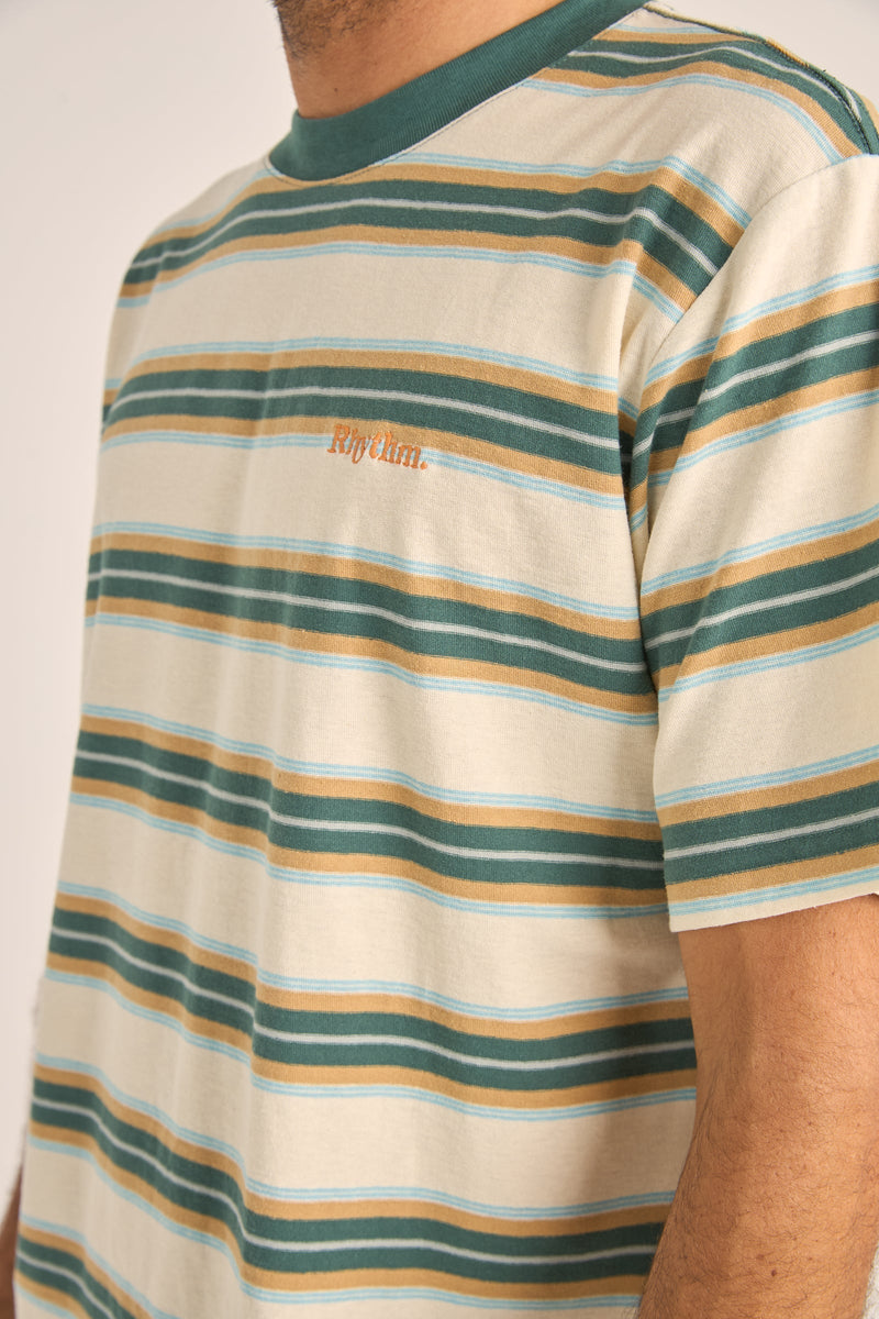 Everyday Stripe SS T-Shirt Vintage Green