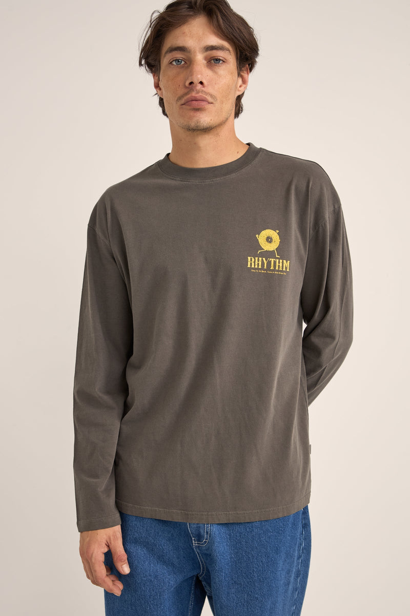Record Vintage Ls T-Shirt Vinatge Black