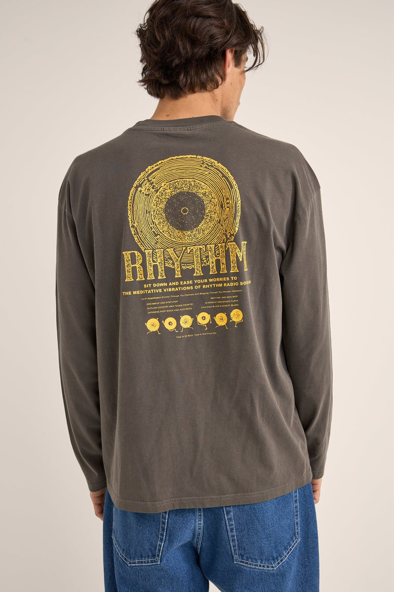 Record Vintage Ls T-Shirt Vinatge Black