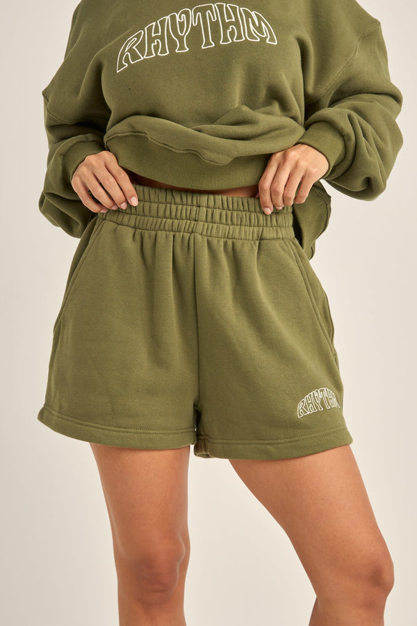 College Fleece Short Olive