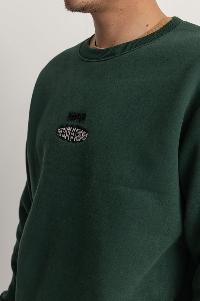 Embroidered Fleece Crew Pine