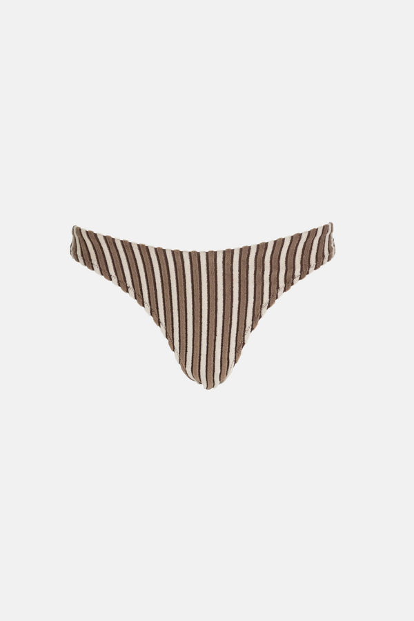 Terry Sands Stripe Hi Cut Pant Cocoa