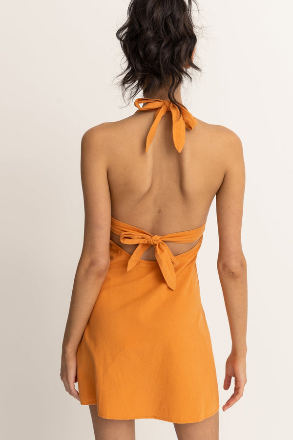Tangie Halter Dress Orange