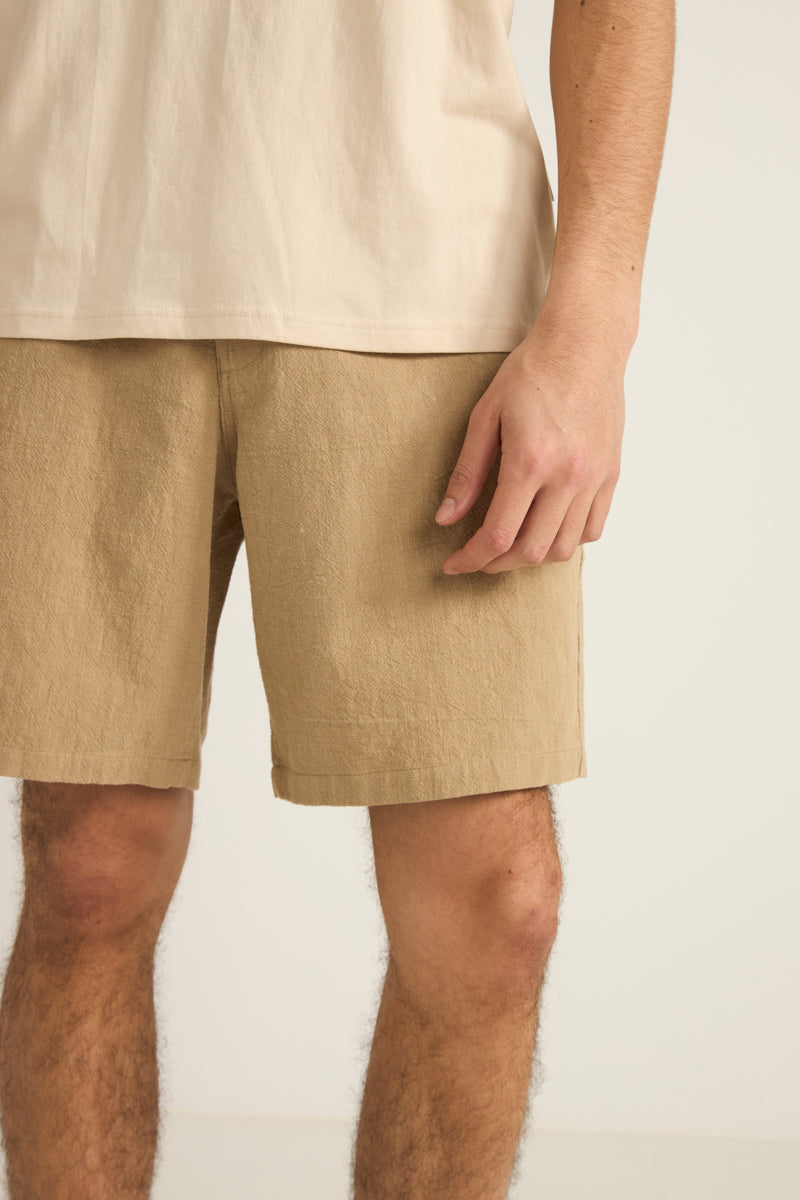 Essential Textured Linen Short Sand