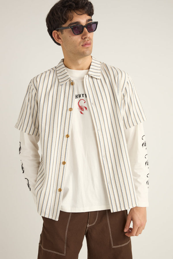 Seersucker Stripe Ss Shirt White