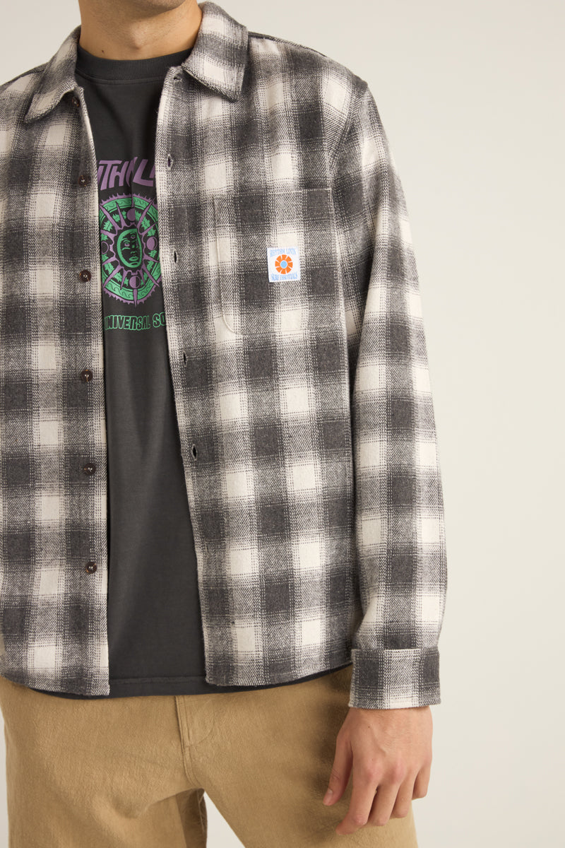 Plaid Ls Flannel Shirt Ash
