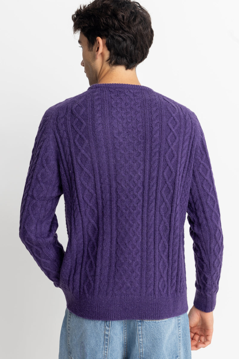 Mohair Fishermans Knit Plum