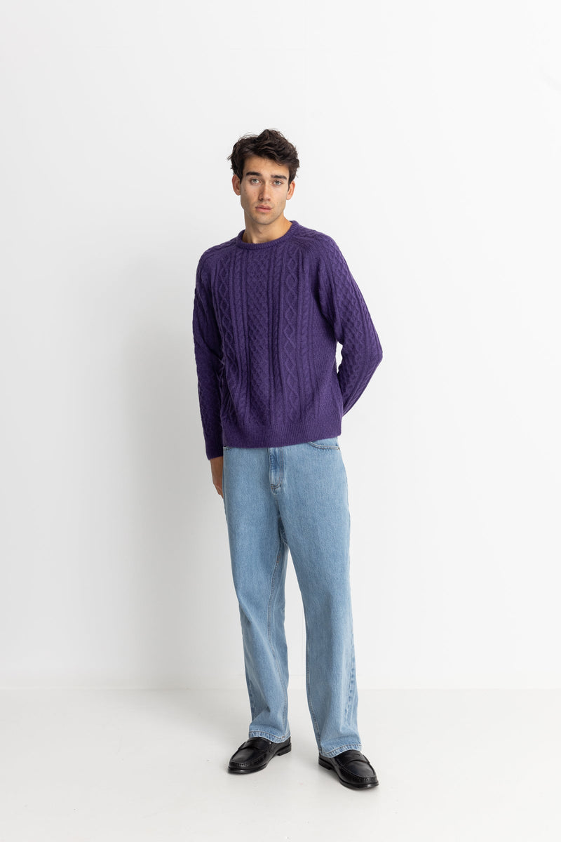 Mohair Fishermans Knit Plum