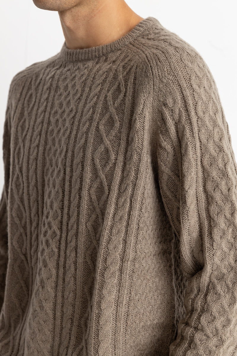 Mohair Fishermans Knit Sand