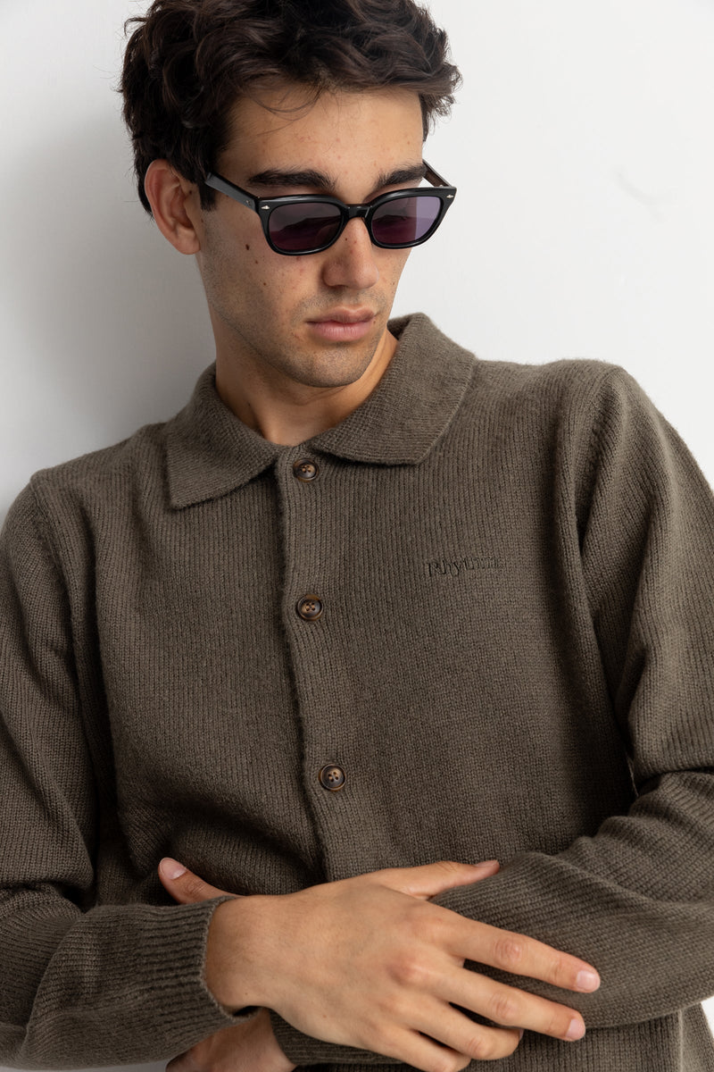 Mohair Button Up Knit Olive