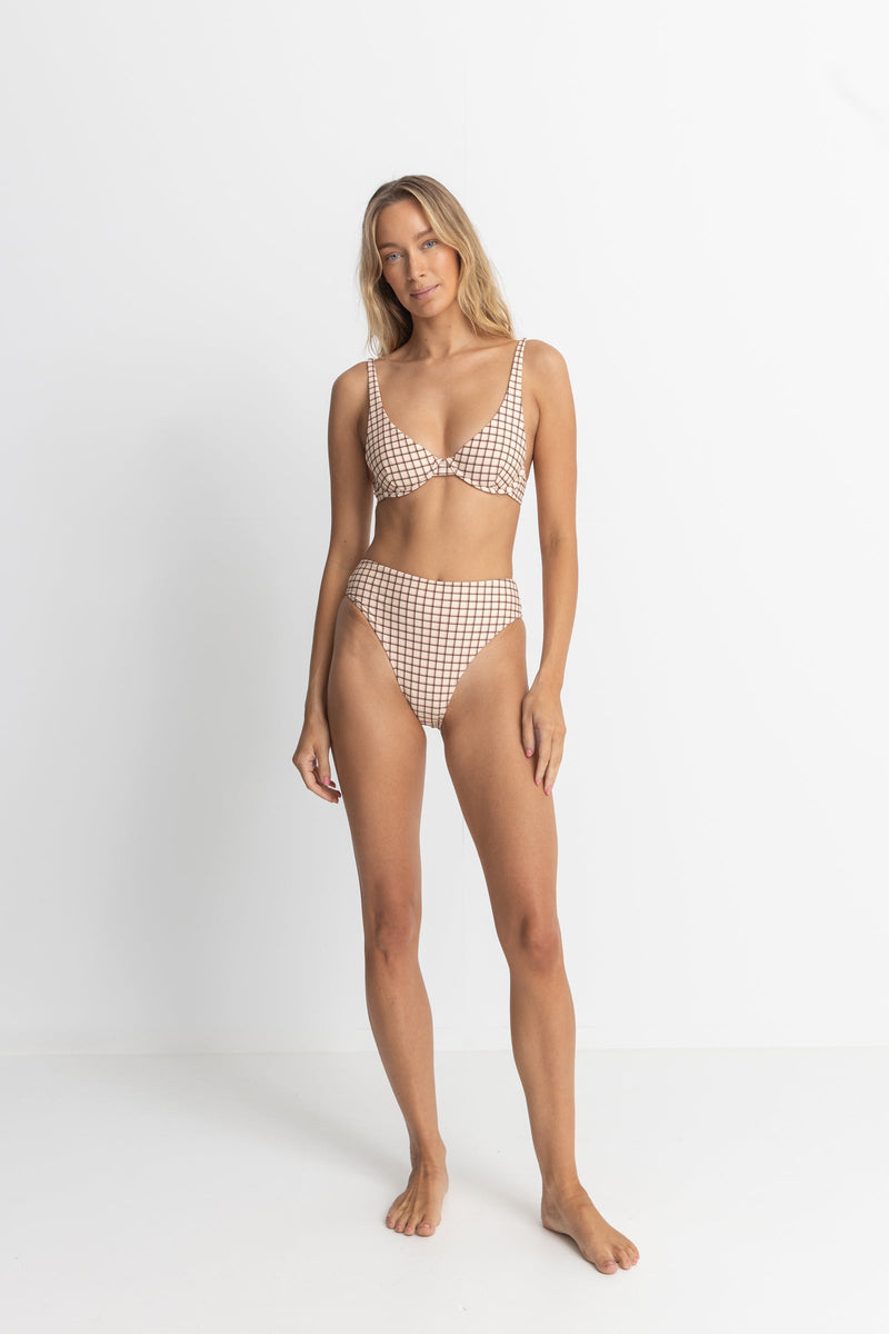 Rumi Check Underwire Top Natural