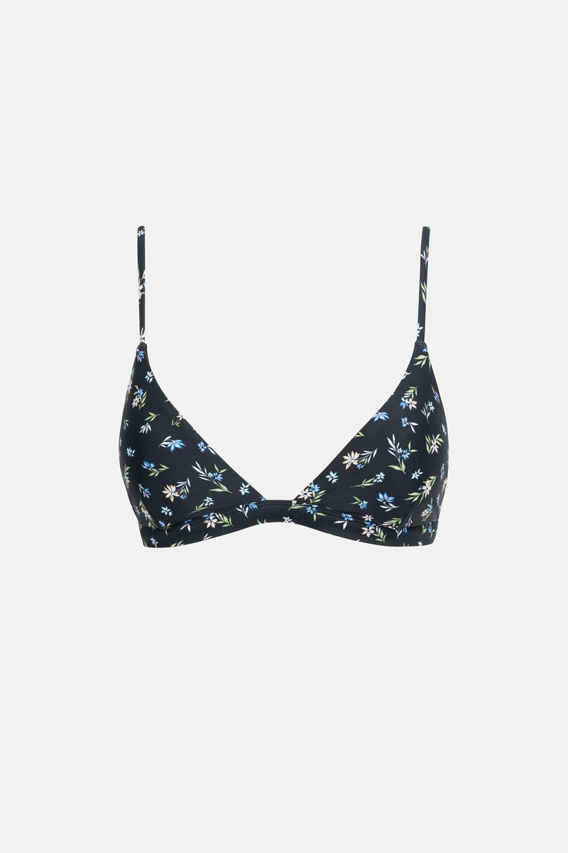 Fleur Floral Bralette Top Black