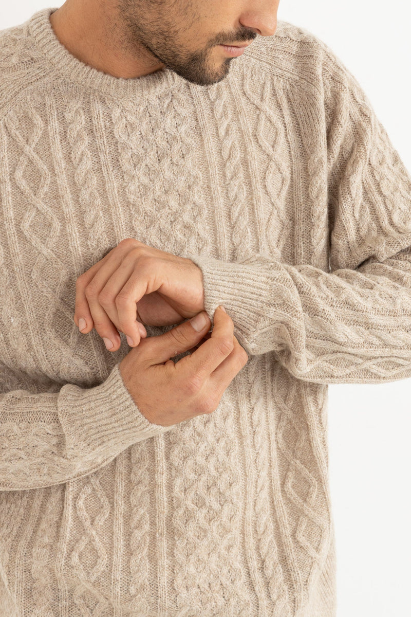 Mohair Fishermans Knit Oatmeal