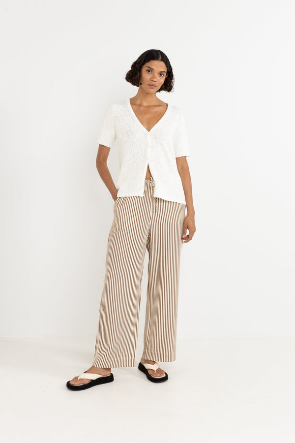Adele Short Sleeve Knit Cardigan White