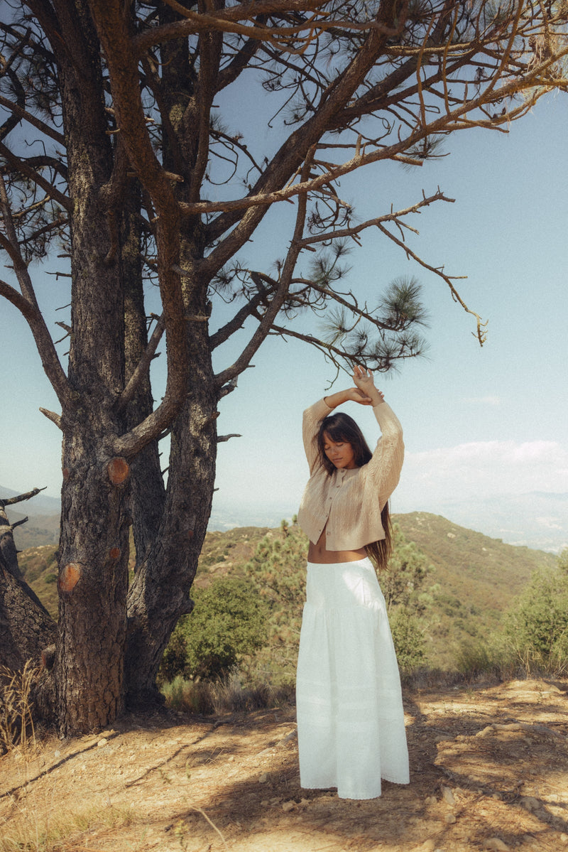 Juniper Cable Knit Cardigan Taupe