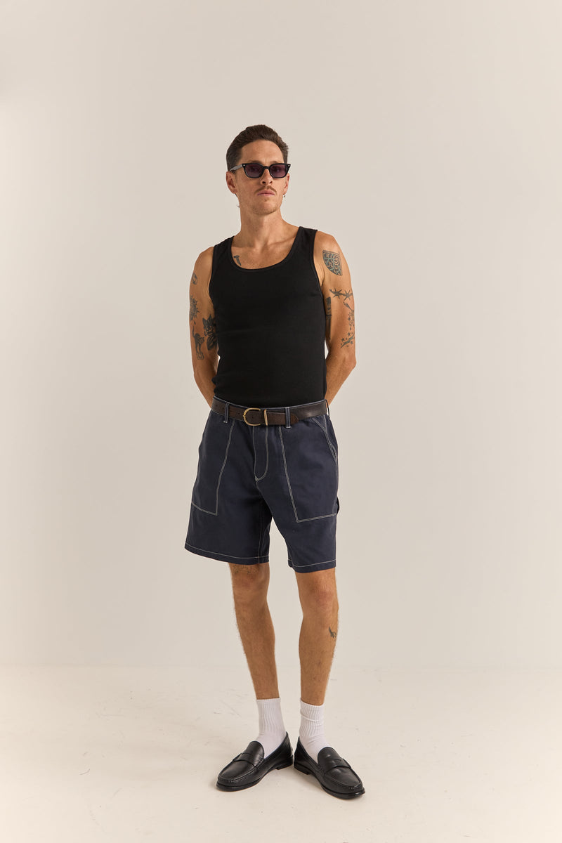 Carpenter Canvas Short Indigo