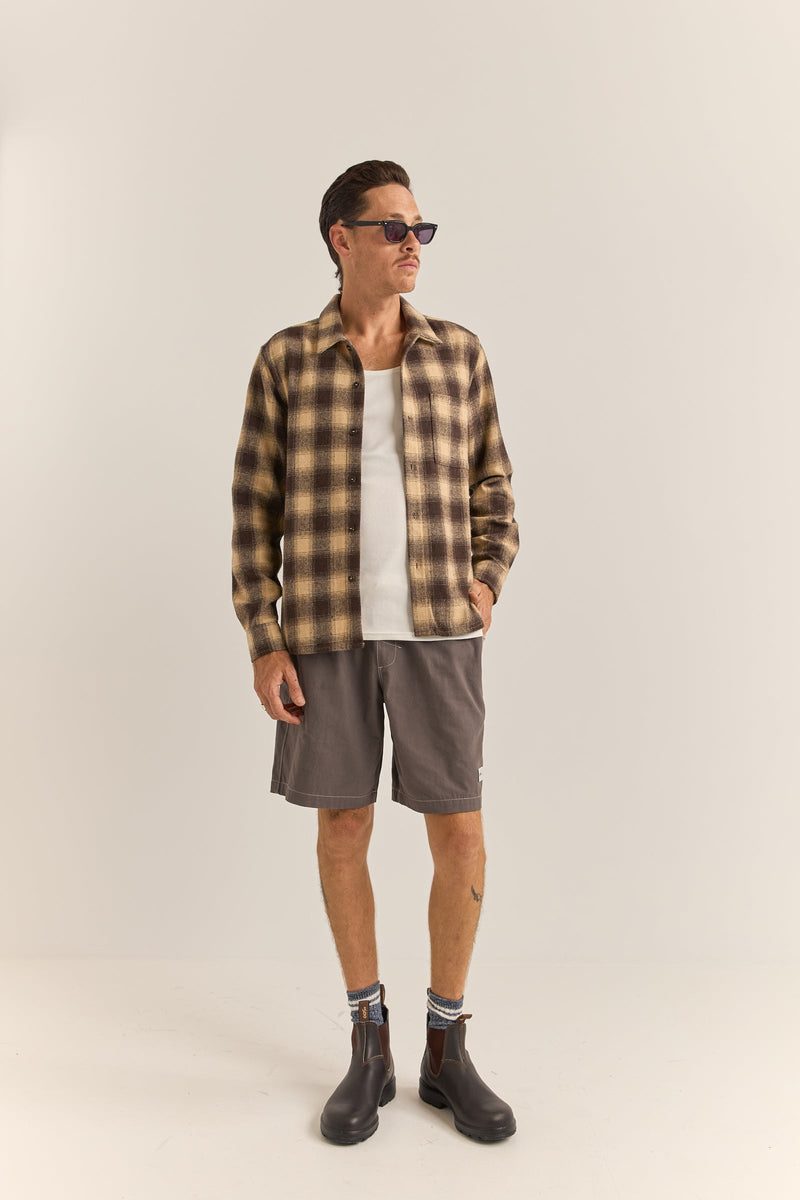 Plaid Ls Flannel Brown