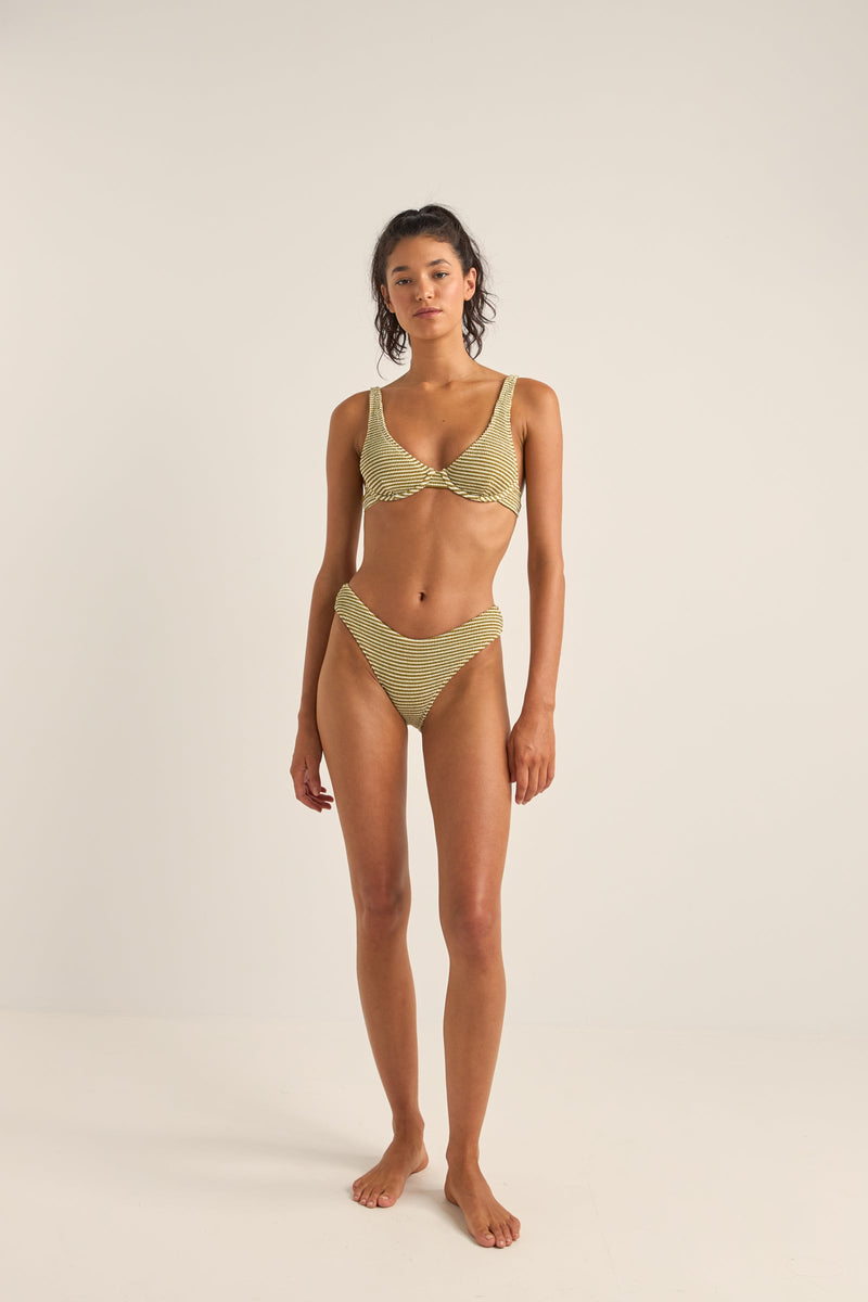 Cove Stripe Underwire Top Olive