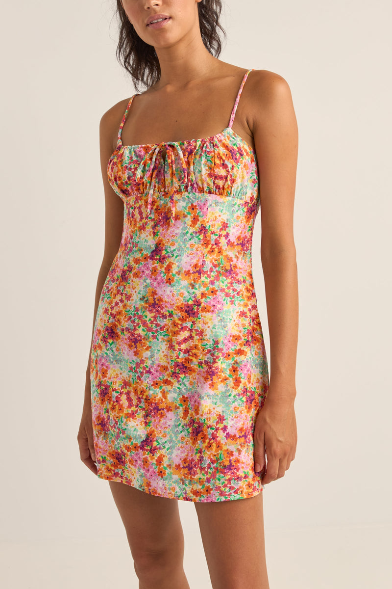 Sierra Floral Mini Dress Orange