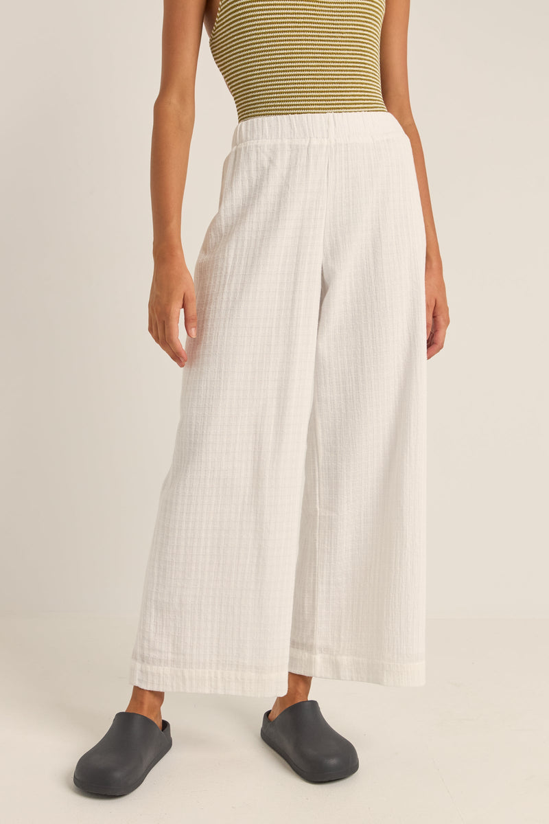 Barefoot Wide Leg Beach Pant White