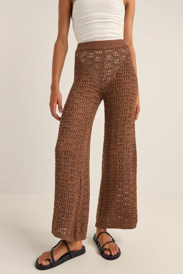 Dune Wide Leg Pant Chocolate