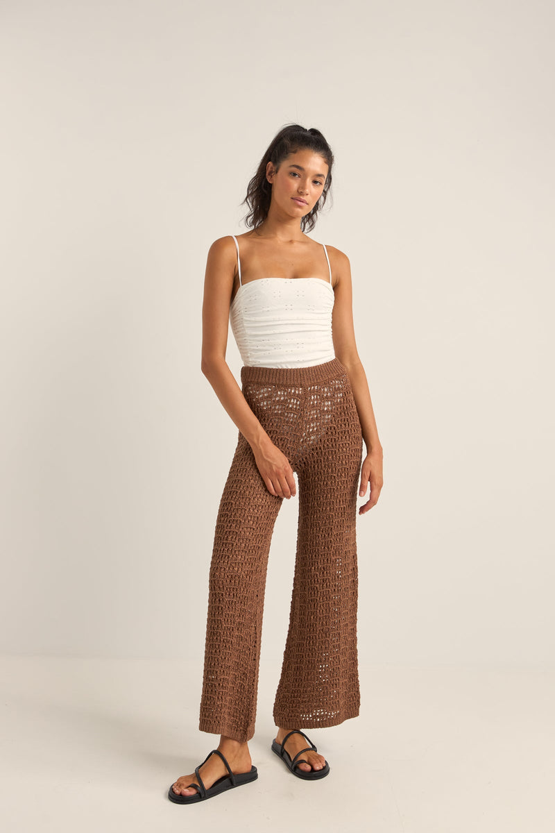 Dune Wide Leg Pant Chocolate