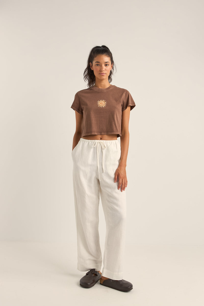 Sunshine Crop Crew Tee Chocolate