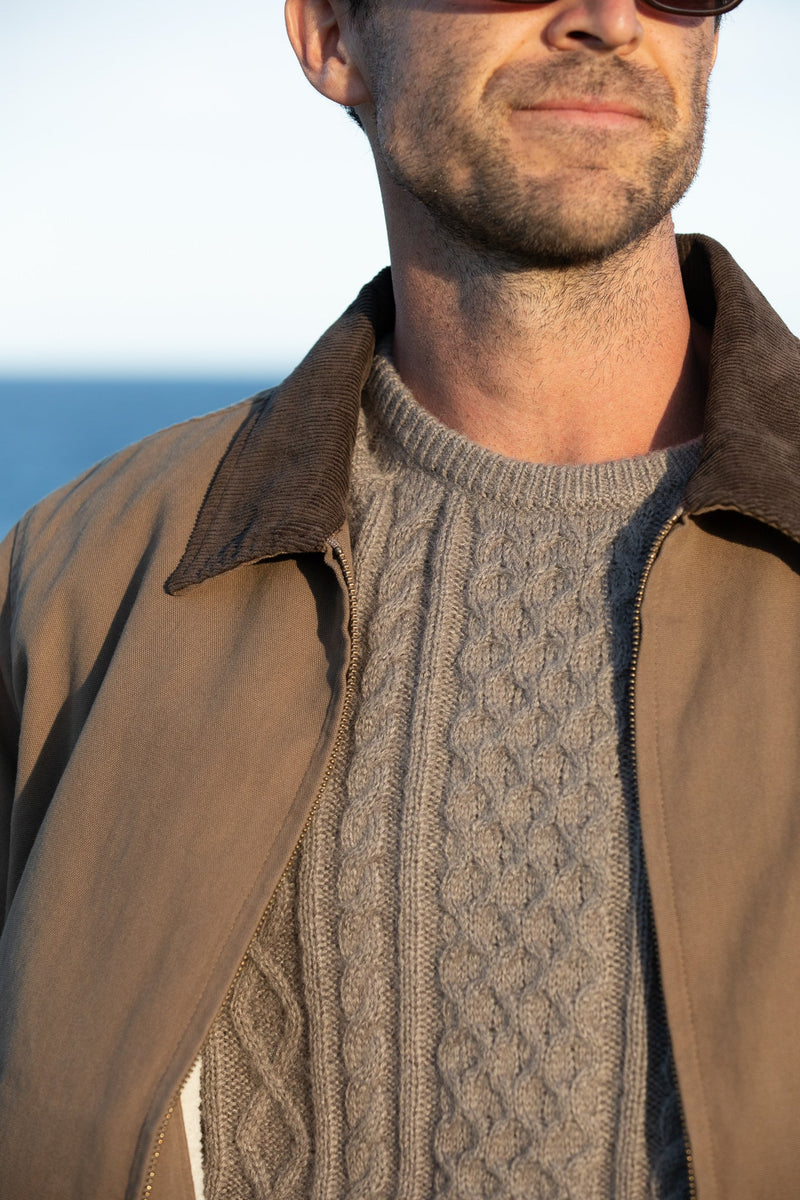 Mohair Fishermans Knit Sand