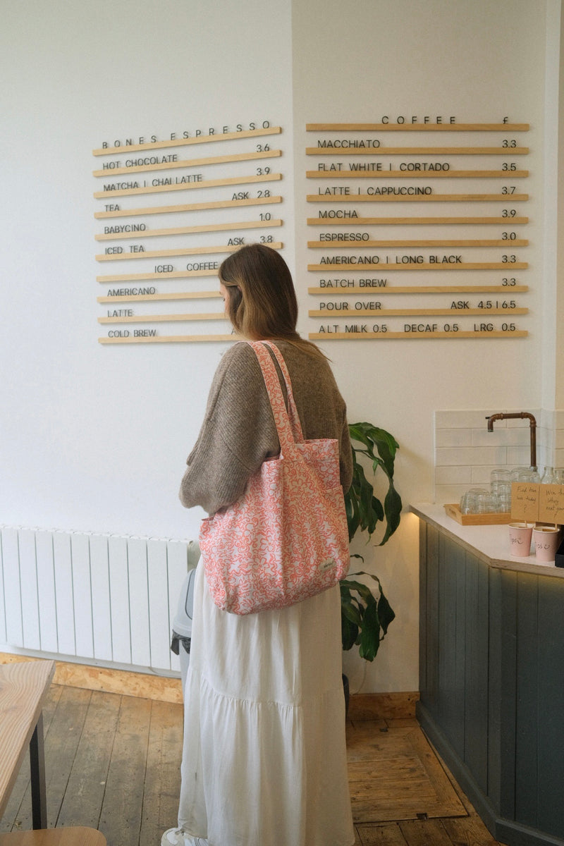 Islander Floral Tote Bag Coral