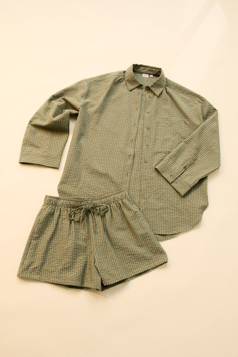 Overswim Stripe Shirt Olive