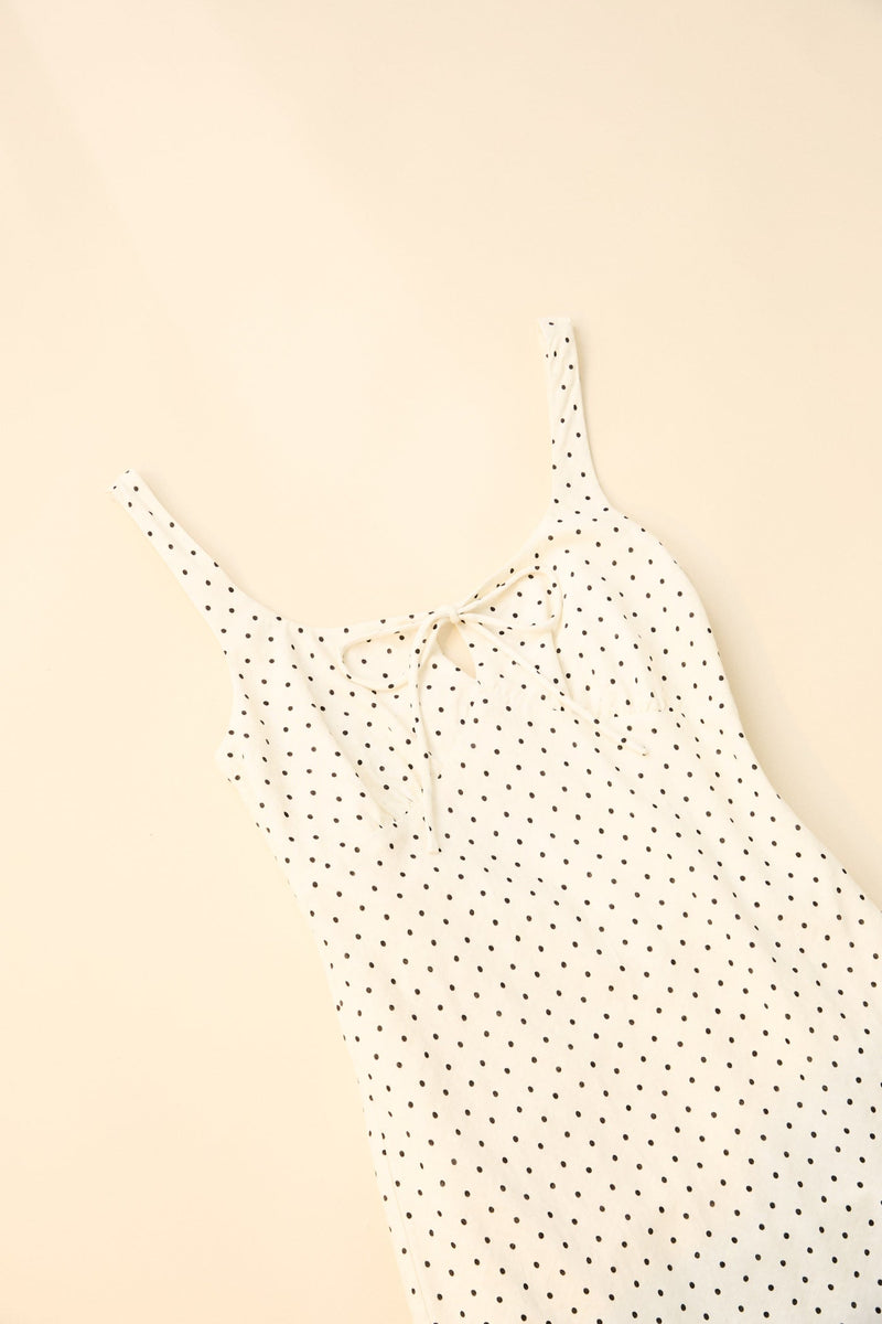 Polka Midi Dress Cream