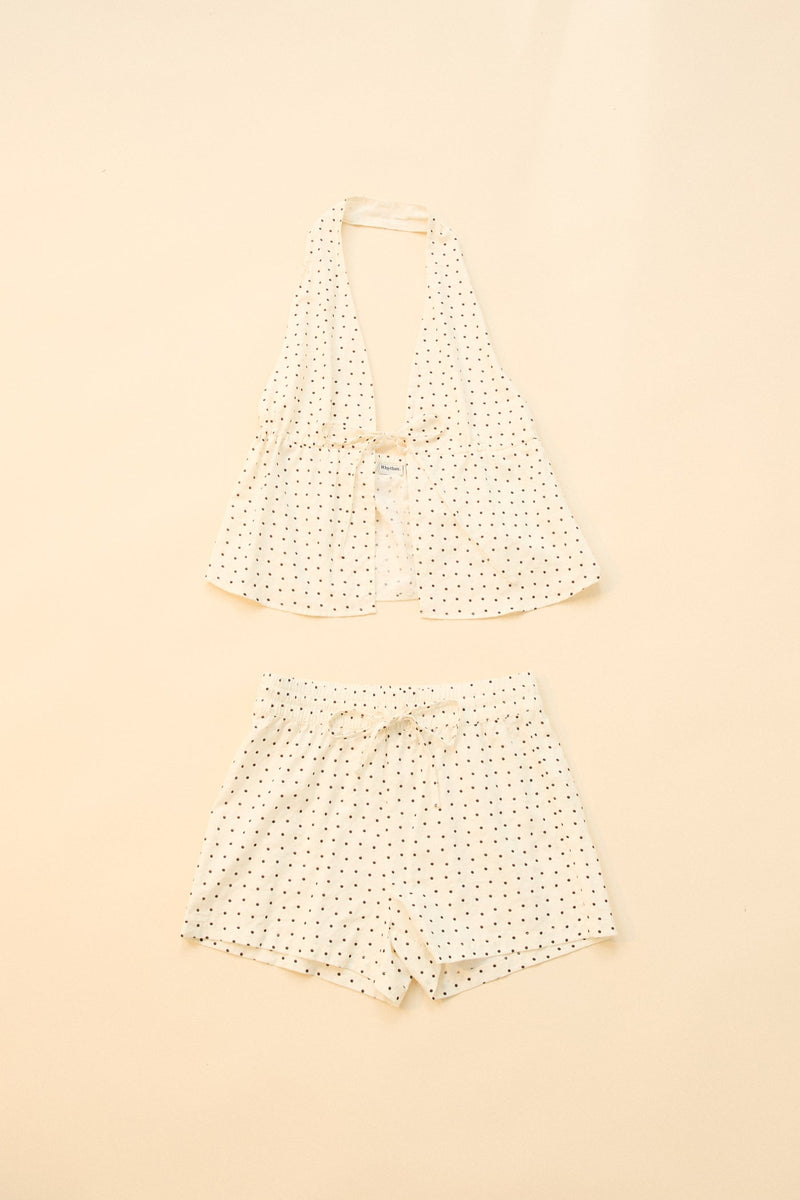 Polka Halter Top Cream