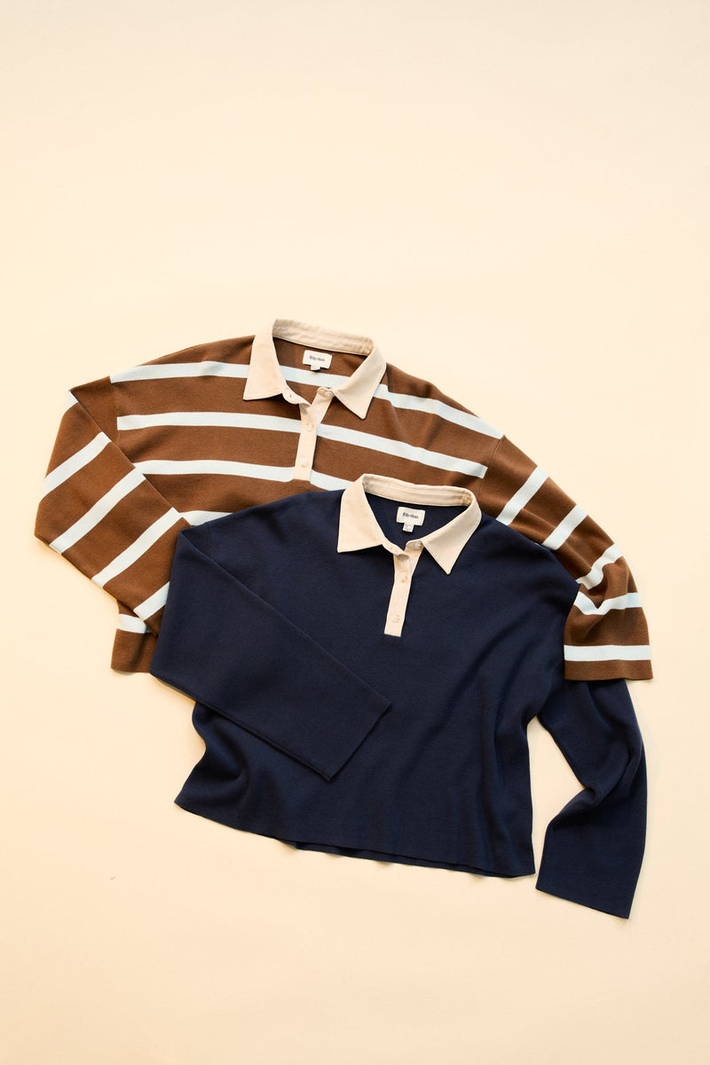 Rugby Polo Knit Sweater Navy