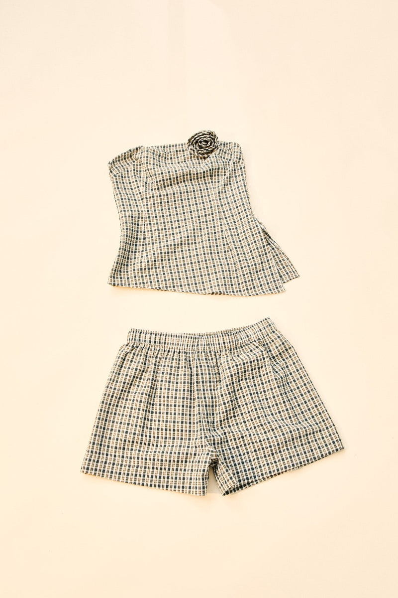 Lottie Check Top Brown
