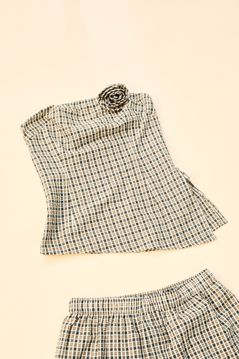 Lottie Check Top Brown