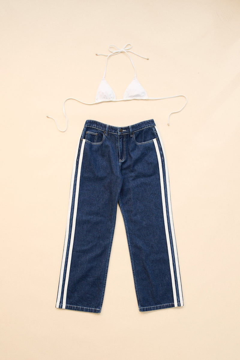 Contrast Denim Jean Blue