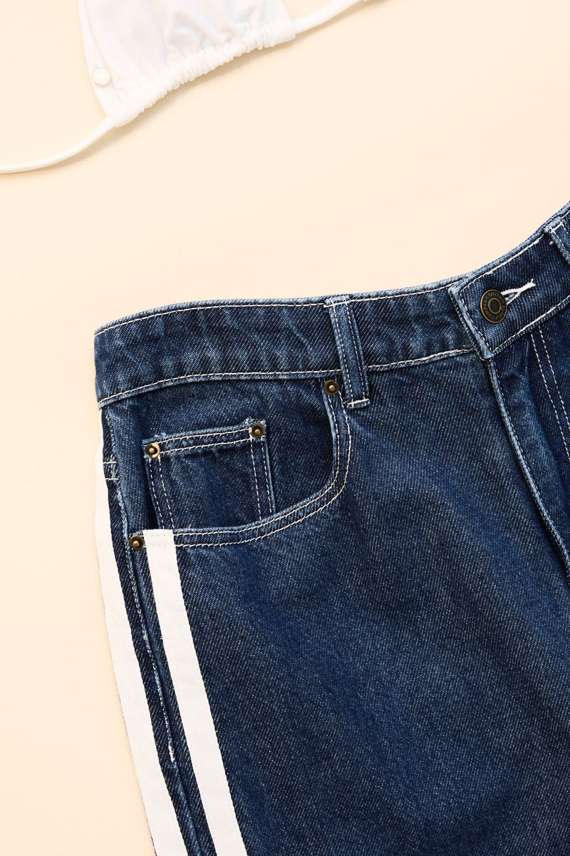 Contrast Denim Jean Blue