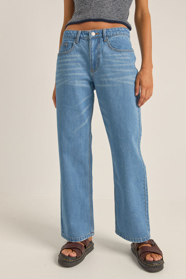 Washed Out Denim Pant Blue