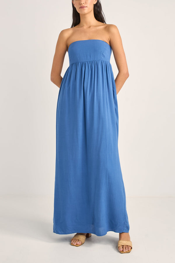 Lani Strapless Maxi Dress Blue
