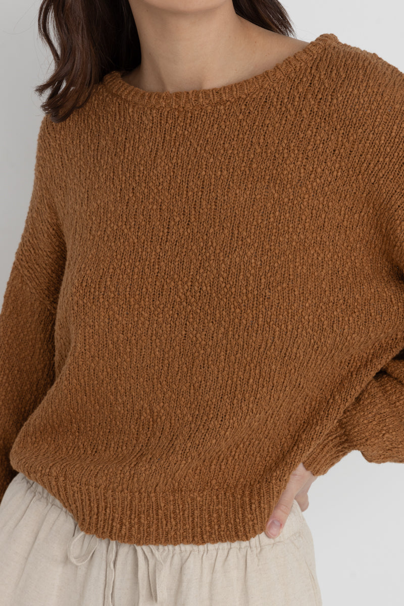 Hailey Boucle Knit Jumper Coffee