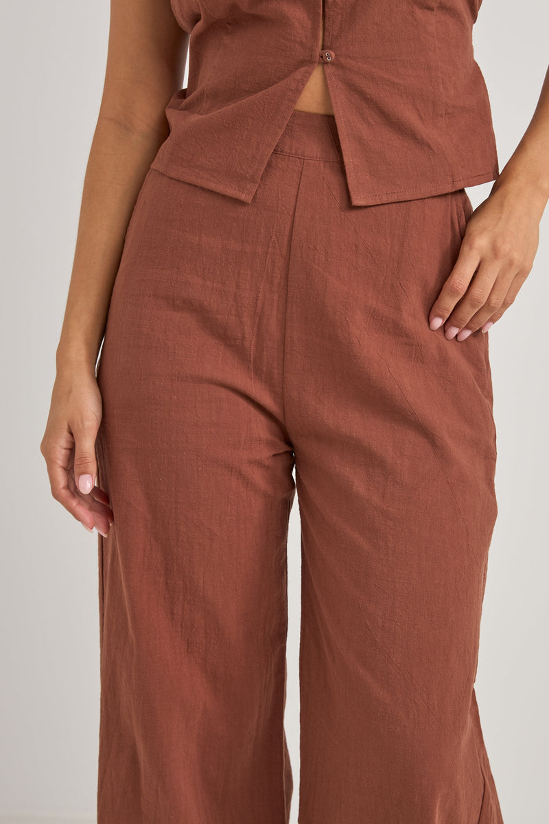 Stevie Wide Leg Pant Coffee