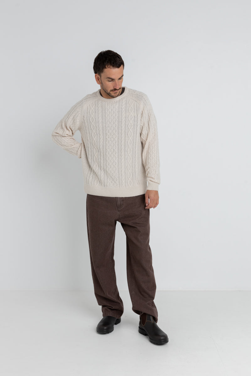 Mohair Fishermans Knit Natural