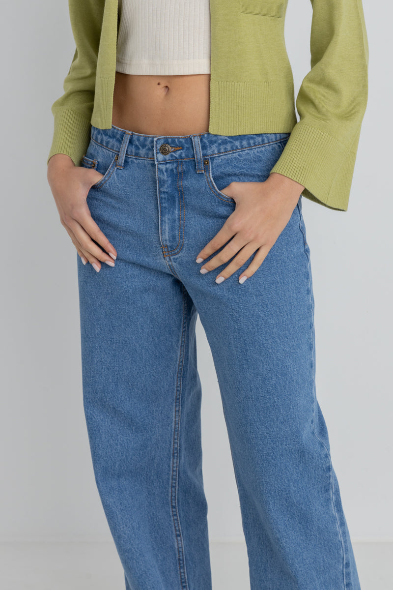 Lula Low Rise Pant Blue Wash