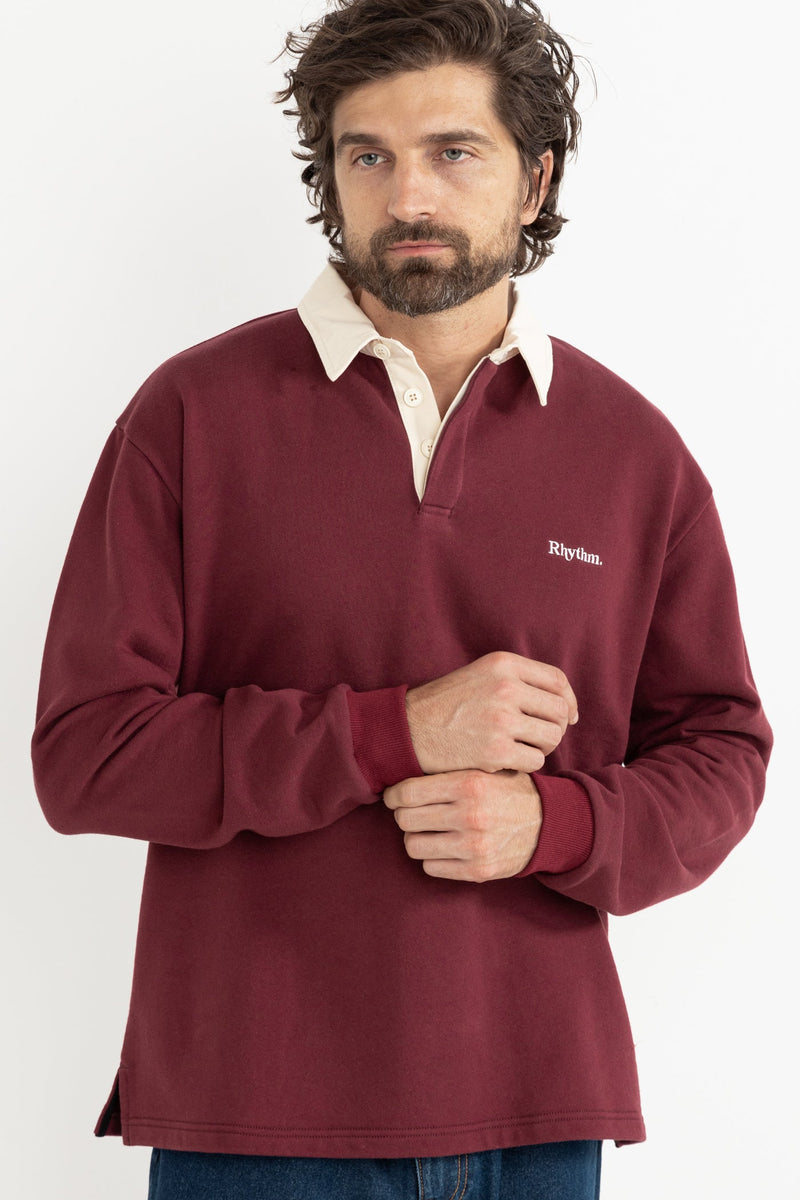 Vintage Rugby Ls Polo Merlot