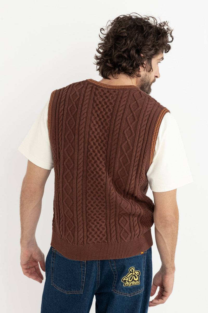 Assembly Fisherman Knit Vest Brown