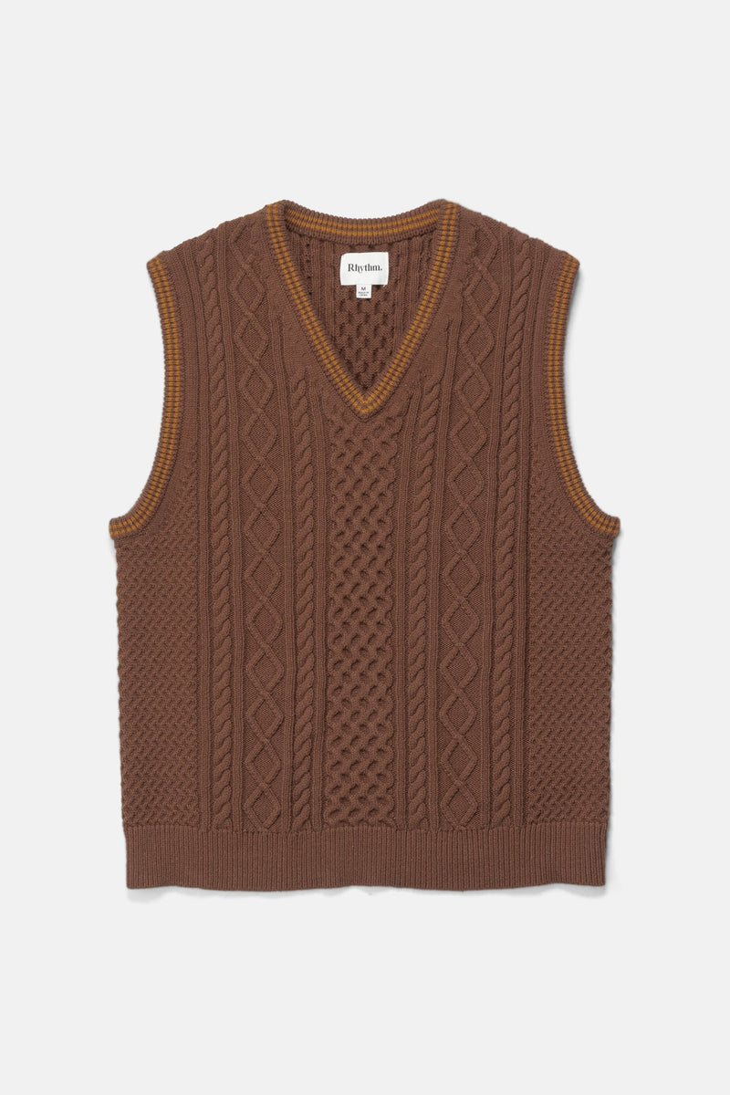 Assembly Fisherman Knit Vest Brown