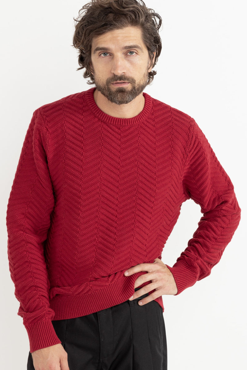 Herringbone Knit Red