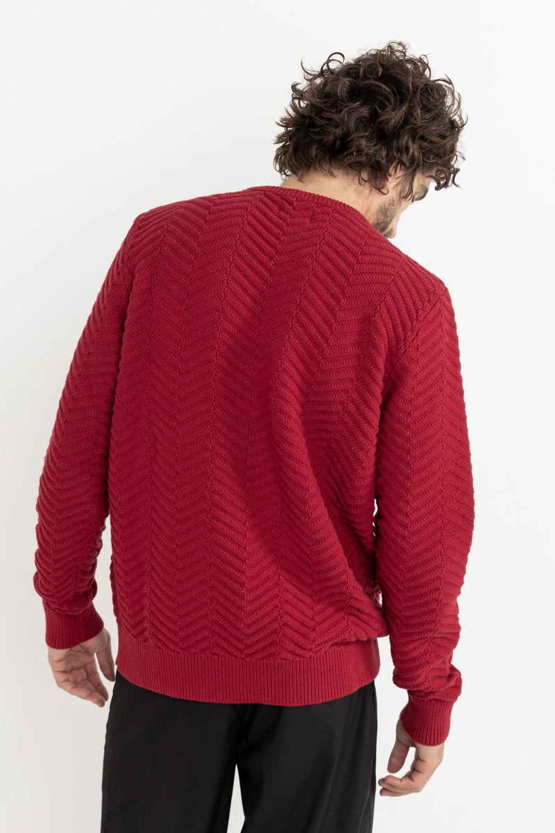 Herringbone Knit Red